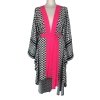 Kimono Checker Black Pink Heart Classic