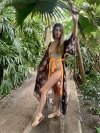 Kimono Brown Snake Orange Heart Long