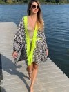 Kimono Checker Black Gold Skull Short