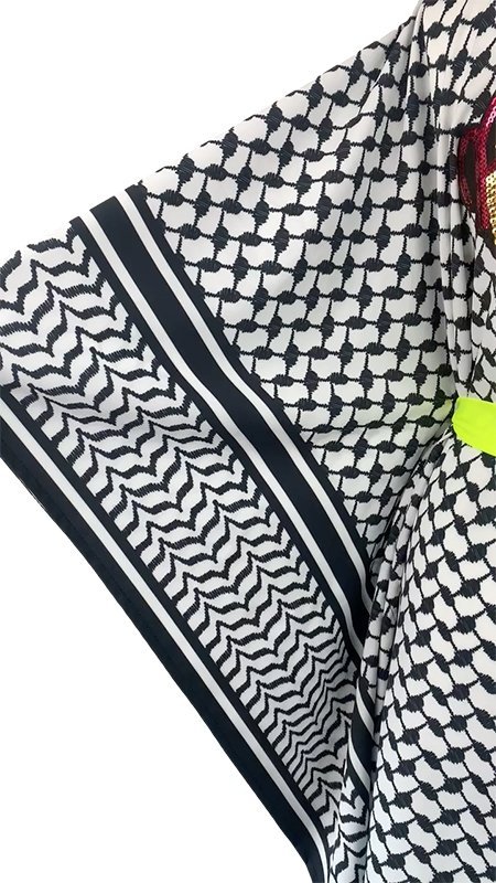 Kimono Checker Black Gold Skull Short