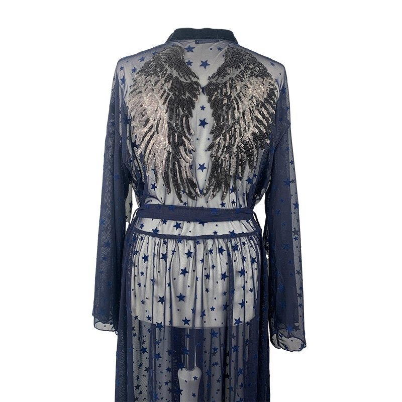 Kimono Blue Stars Black Angel