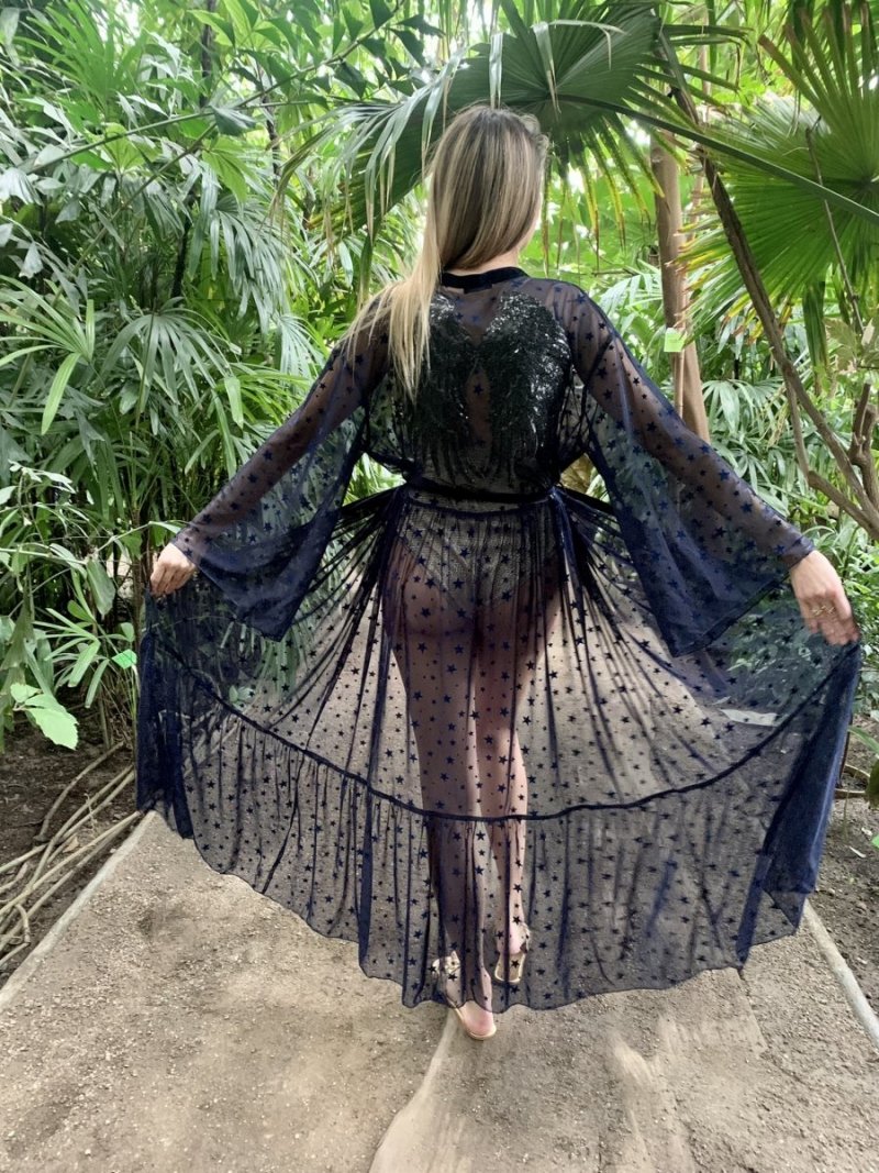 Kimono Blue Stars Black Angel