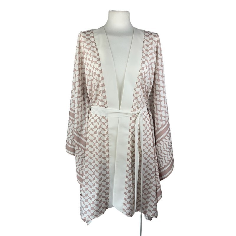 Kimono Checker Beige Short