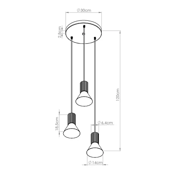 Lampa wisząca ESTRIA 3P beżowa