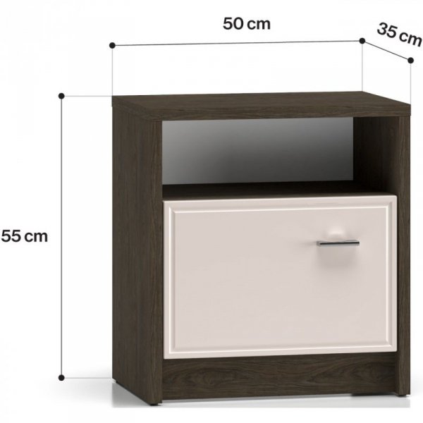 Szafka nocna AVANTI 08 dąb windmill ciemny / kaszmir połysk