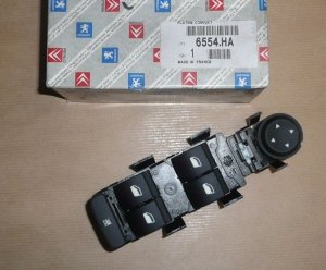 ORIGINAL Fensterheberschalter Spiegelschalter für Citroen C4 vorne links ,  6554HA