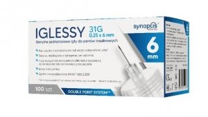 Iglessy, sterylne igły do penów insulinowych, 31G, 6 mm, 100 sztuk