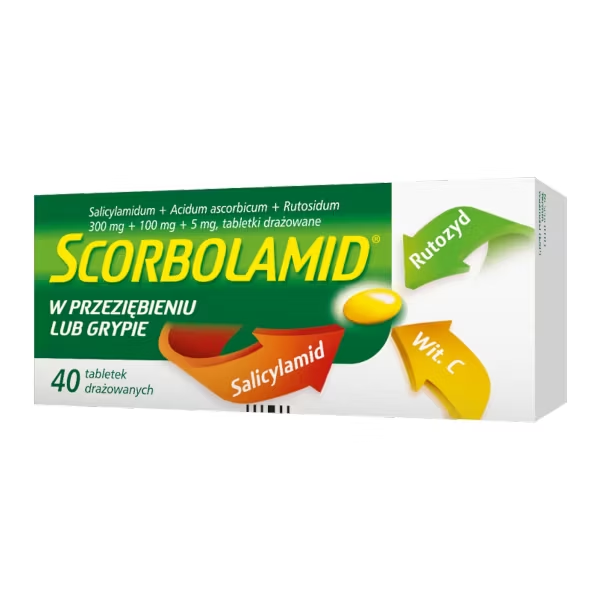 Scorbolamid 300mg + 100mg + 5mg 40 Tabletek Drażowanych