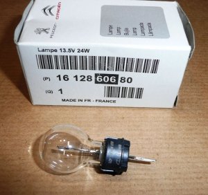 Ampoule halogène 13,5 volts-24 watts Citroën C5 III Blanche  ,  1612860680