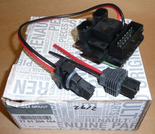 Original  Résistance de soufflerie Renault Clio II, Renault Kangoo 11.99-11.00 sans climatisation ,  7701206104