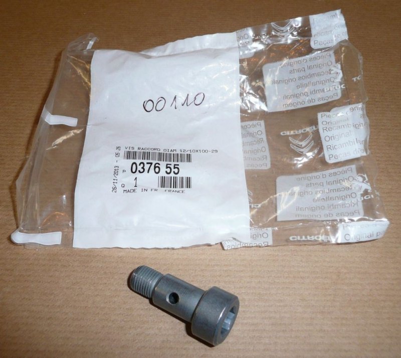 Boulon de raccordement de turbine PSA 1.4 HDI/1.6 HDI, 0376.55, 037655