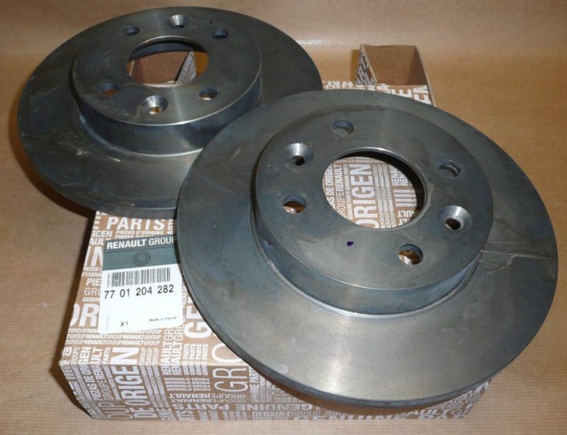 Original  Disque de frein complet Renault Clio II, Renault Megane I avant 2 pièces non ventilées, Renault Twingo ,  7701204282