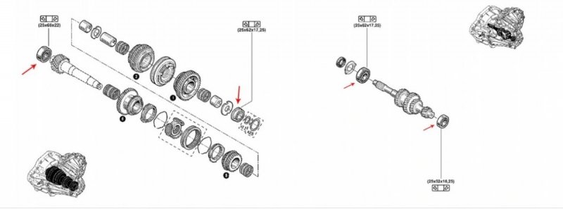 NEUF : Kit de réparation SNR Roulements de boîte de vitesses x8 TRAFIC OPEL MOVANO RENAULT MASTER 2010- Boîte PK6 PF6
