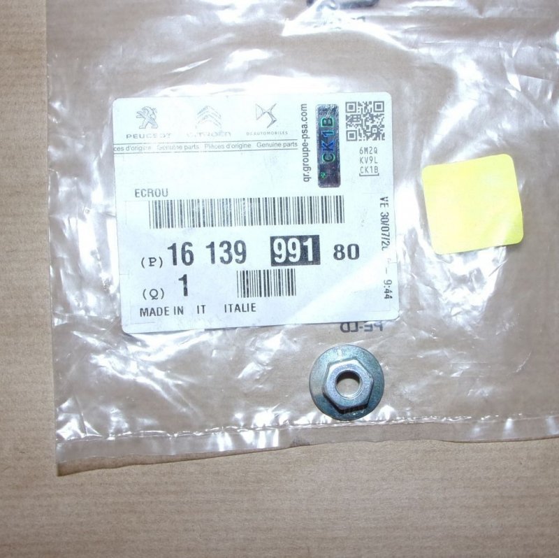 Écrou de conduit de climatisation Citroën Jumper III  ,  1613999180