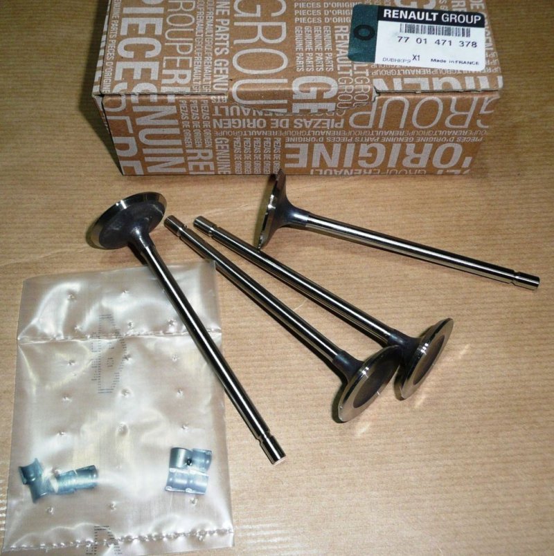 Original  Soupapes d'admission Renault Clio II, Renault Modus 1.6 16V Renault Fluence, Renault Kangoo I, II, Renault Megane I, II, III, Renault Clio III, Renault Laguna I, II, III, Renault Thalia, Dacia Lodgy, Dacia Logan I, II, Dacia Sandero I, II, Dac