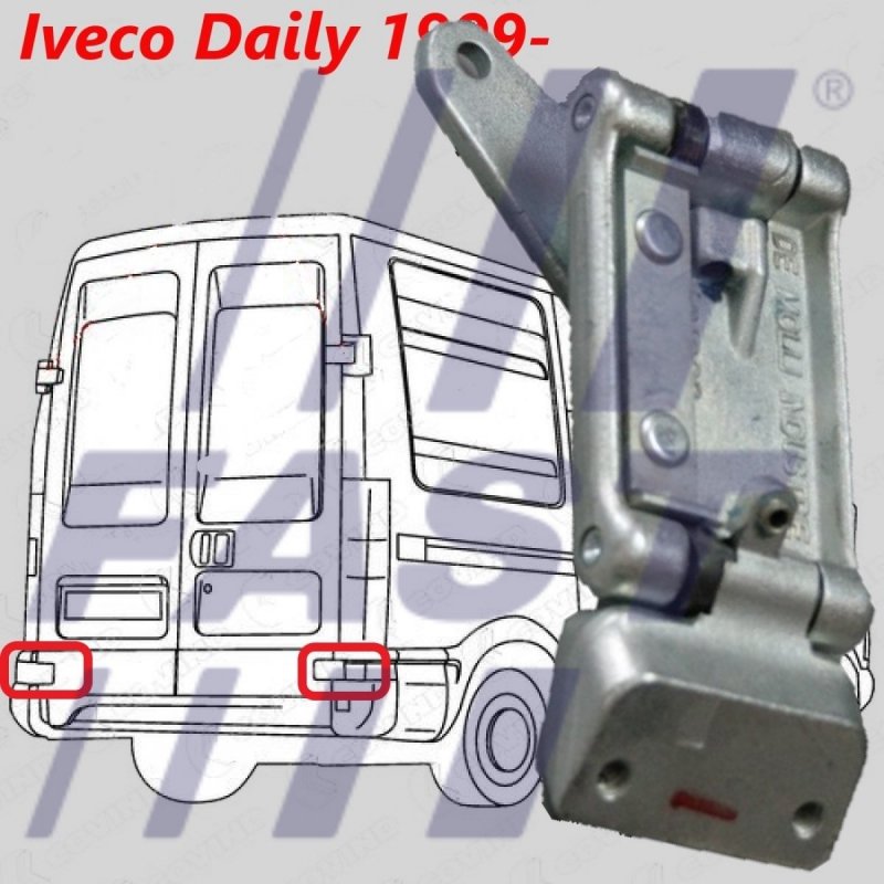 Charnière de porte arrière inférieure G/D Iveco Daily 2006 -, 3801999 , 500324294 , 504027553