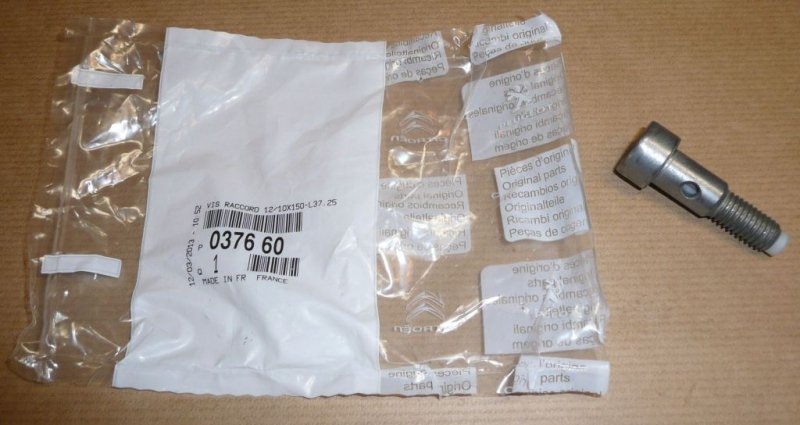 Boulon de raccordement de turbine Citroën C2, Citroën C4, Peugeot 1007, Peugeot 206, 0376.60, 037660