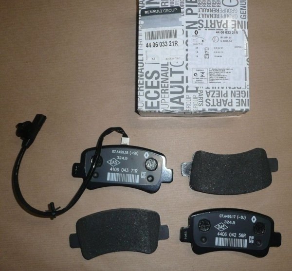 Original Plaquettes de frein + câble de contact d'avertissement Renault Master III arrière 128mm , 440603321R