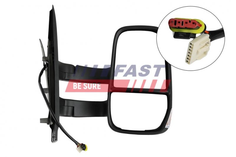 RETROVISEUR EXTÉRIEUR IVECO DAILY 14> ÉLECTRIQUE LONG DROIT CHAUFFÉ 7-PIN + 2-PIN