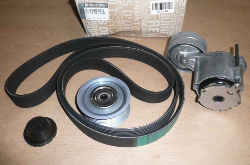 Ensemble de courroie d'alternateur Renault Megane III 1.4TCE H4J, 117209243R, 