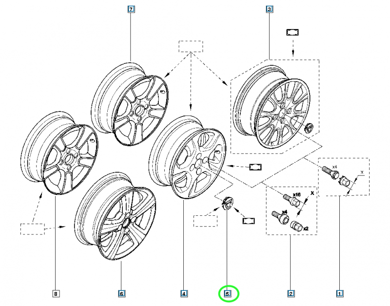 Original bouchon de 57 mm Dacia, 403156671R