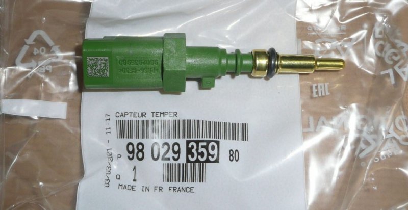 Capteur de température d'eau Citroën Berlingo III 1.6 HDI, 9802935980, 9802935980, 