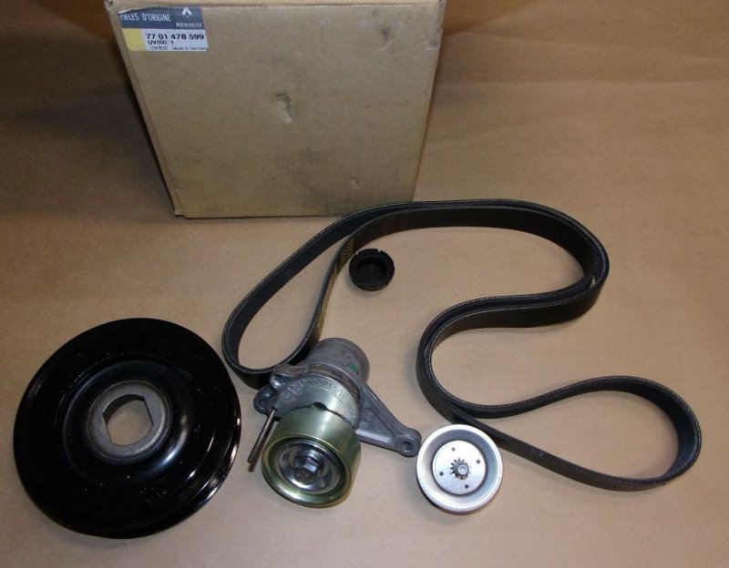 Original  kit de courroie d'alternateur Renault Espace IV,V 2.0DCI Renault Koleos I,II,Renault Laguna II,III,Renault Latitude,Renault Mégane II,III,Renault Scénic II,III, Renault Talisman,Renault Trafic II,III , 7701478599