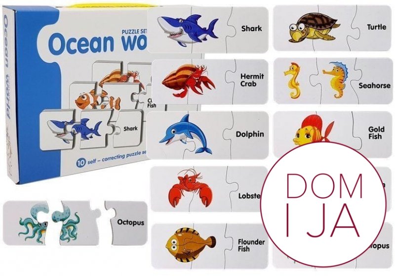 Puzzle Edukacyjne Układanka Świat Oceanów 10 Połączeń