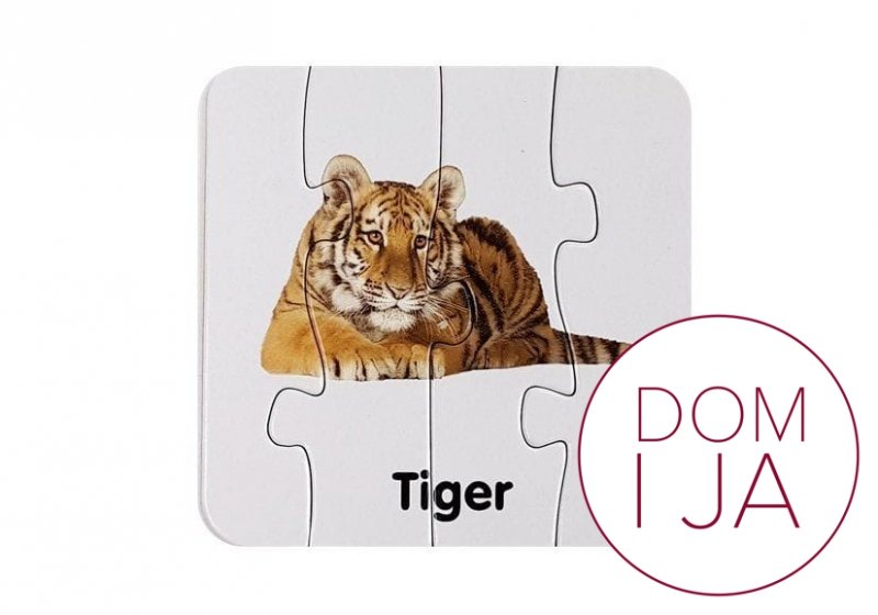 Puzzle Edukacyjne Układanka Dzikie Zwierzęta 10 Połączeń Angielski