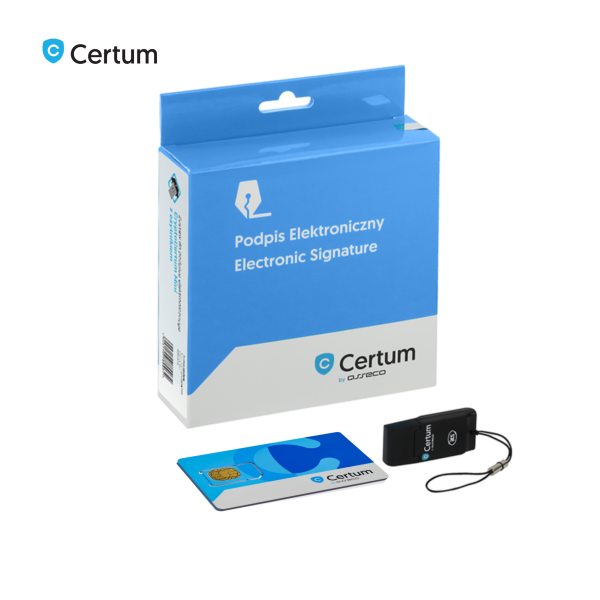 Pieczęć elektroniczna Certum Mini z czytnikiem ważność 1 rok