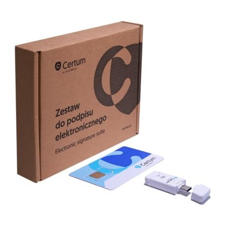 Podpis elektroniczny z kartą i czytnikiem Certum Mini ważny 3 lata