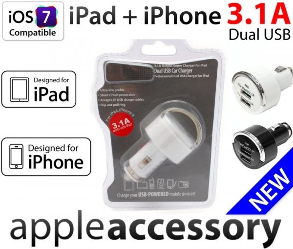 Ładowarka Samochodowa 2x USB 3.1A iPad/ iPhone/ iPod