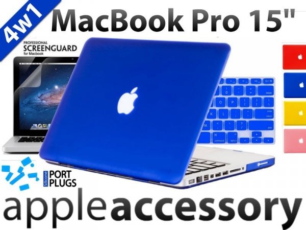 4w1 MacBook Pro 15'' OBUDOWA HARD CASE ETUI MAT LOGO