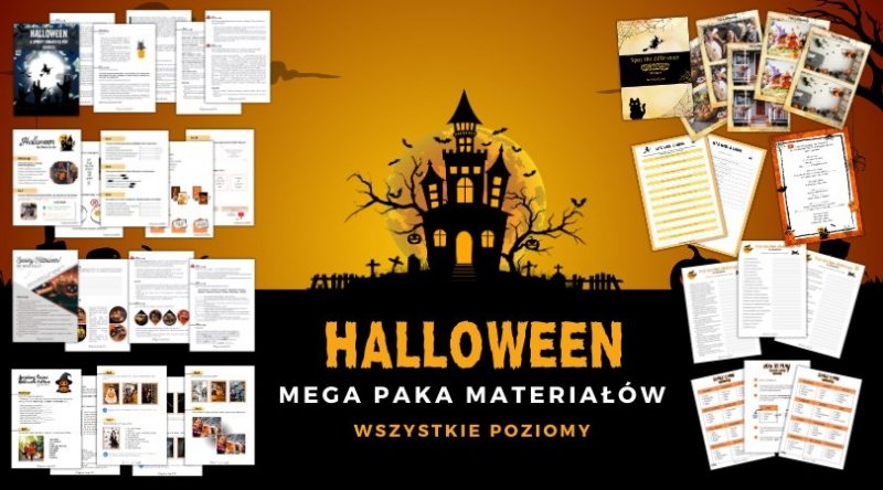 MEGA PAKA MATERIAŁÓW NA HALLOWEEN | A2, B1/B2, B2/C1