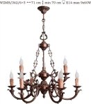 Żyrandol mosiężny JBT Stylowe Lampy WZMB/342/6+3