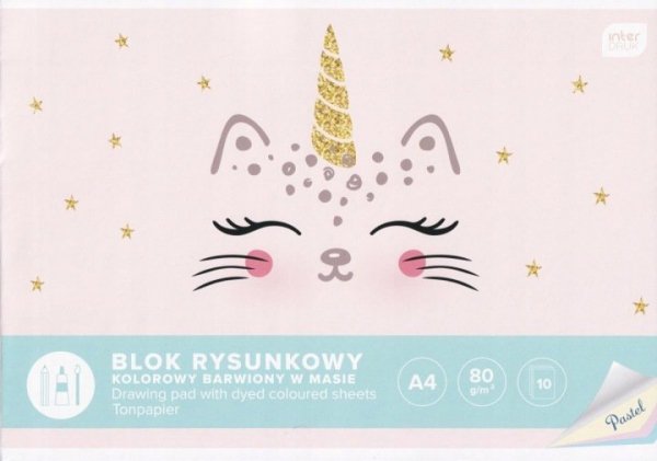 Blok rysunkowy A4 kolor 10k Pastel INTERDRUK