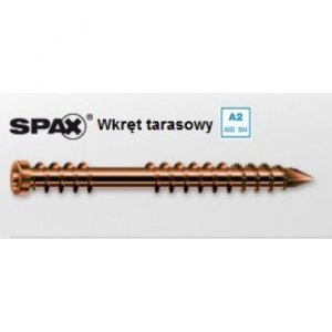  Wkręty do mocowania deski ideck Spax-D 5x50 stal A2 (brązowy) Opakowanie 200szt+bit+frez