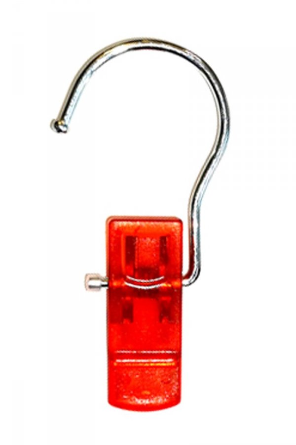 Clamp, Red Plastic and Crom Wire