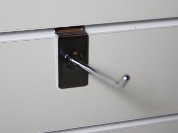 Chrome single hook for panel 10 cm