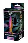 Dream Toys GLAMOUR GLASS REMOTE VIBE TAPERED PLUG - wibrujący korek analny z pilotem (tęczowy)