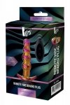 Dream Toys GLAMOUR GLASS REMOTE VIBE BEADED PLUG - wibrujący korek analny z pilotem (tęczowy)