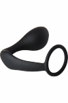 Dream Toys FANTASSTIC ANAL PLUG WITH COCKRING BLACK - korek analny z pierścieniem (czarny)