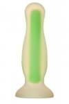 Dream Toys RADIANT SOFT SILICONE GLOW IN THE DARK PLUG SMALL GREEN - świecący w ciemności korek analny (zielony)