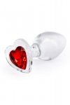 Ns Novelties CRYSTAL DESIRES RED HEART MEDIUM - korek analny (czerwony)