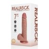 Vibrating Regular Straight Cock with Balls - 7 / 18 cm - Tan