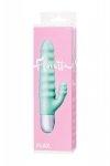 Relief vibrator with clitoral stimulation Flovetta Flax, silicone, mint, 17.5 cm