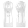 Masturbator-Vibrating and Flashing Masturbation Cup USB 7+7 Function / Talk Mode (White)