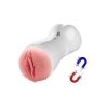 Masturbator-Vibrating and Flashing Masturbation Cup USB 7+7 Function / Talk Mode (White)