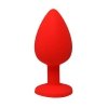 Red large butt plug with white crystal