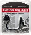 Perfect Fit Armour Tug Lock - pierścień na penisa z kulką analną (czarny)